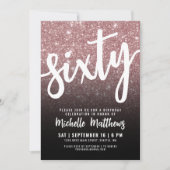 Invitation Elégant Rose Gold 60e anniversaire (Devant)