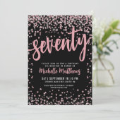 Invitation Elégant Rose Gold 70e anniversaire (Debout devant)