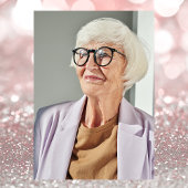 Invitation Elégant Rose Gold 80ème Photo Anniversaire