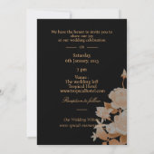 Invitation Elégant Rose Gold Black Mariage Photo (Dos)