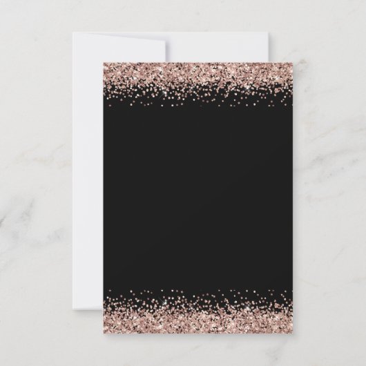 Invitation Elégant Rose Gold Black Parties scintillant 21e an (Dos)