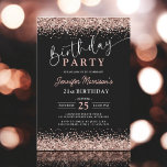 Invitation Elégant Rose Gold Black Parties scintillant 21e an<br><div class="desc">Célébrez votre 21e anniversaire en style avec l'Elegant Rose Gold Black Parties scintillant Invitation 21e anniversaire! Ce design chic allie une parties scintillant dorée rose chatoyante et un noir élégant, offrant une touche moderne et glamour à votre événement marquant. Parfait pour une célébration sophistiquée, cette invitation respire le luxe et...</div>