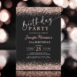 Invitation Elégant Rose Gold Black Parties scintillant 21e an<br><div class="desc">Célébrez votre 21e anniversaire en style avec l'Elegant Rose Gold Black Parties scintillant Invitation 21e anniversaire! Ce design chic allie une parties scintillant dorée rose chatoyante et un noir élégant, offrant une touche moderne et glamour à votre événement marquant. Parfait pour une célébration sophistiquée, cette invitation respire le luxe et...</div>