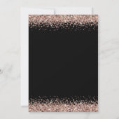 Invitation Elégant Rose Gold Black Parties scintillant 30e an (Dos)