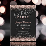 Invitation Elégant Rose Gold Black Parties scintillant 40e an<br><div class="desc">Célébrez votre 40e anniversaire en style avec l'Elegant Rose Gold Black Parties scintillant 40e anniversaire Invitation! Ce design chic et sophistiqué est un mélange parfait de parties scintillant d'or rose noire et chatoyante, créant une invitation glamour et attrayante pour votre événement phare. Donnez le ton pour une célébration mémorable avec...</div>
