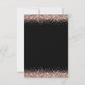 Invitation Elégant Rose Gold Black Parties scintillant 50e an (Dos)