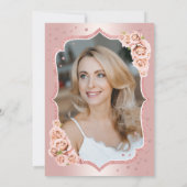 Invitation Elégant Rose Gold Black Photo 50e anniversaire (Dos)