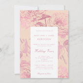 Invitation Elégant Rose Gold Blush Floral Mariage Vow Renouve (Devant)