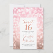 Invitation Élégant Rose Gold Blush Sweet 16 (Devant)