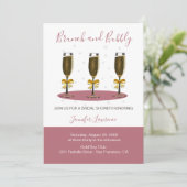 Invitation Elegant Rose Gold Brunch and Bubbly Bridal Shower (Debout devant)