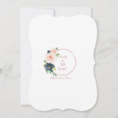 Invitation Elégant Rose Gold Bush Blue Flowers 30e anniversai (Dos)