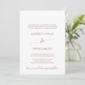 Invitation Élégant Rose Gold Calligraphie Mariage officiel (Debout devant)