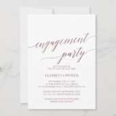 Invitation Élégant Rose Gold Calligraphy Engagement (Devant)