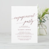 Invitation Élégant Rose Gold Calligraphy Engagement (Debout devant)