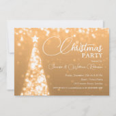Invitation Elégant Rose Gold Chimmerger Xmas Tree vacances (Devant)