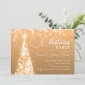 Invitation Elégant Rose Gold Chimmerger Xmas Tree vacances (Debout devant)