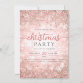 Invitation Élégant Rose Gold Diamants d'hiver Noël (Devant)