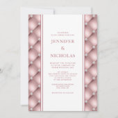 Invitation Elégant Rose Gold Diamond Tufted Mariage Invitatia (Devant)