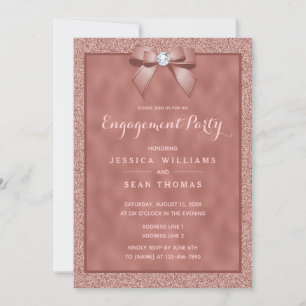 Invitation Elégant Rose Gold et élégant Fiançailles Parties s