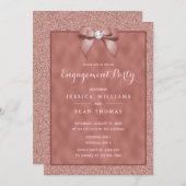 Invitation Elégant Rose Gold et élégant Fiançailles Parties s (Devant / Derrière)