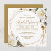 Invitation Élégant Rose Gold Floral (Devant / Derrière)