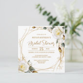 Invitation Élégant Rose Gold Floral (Debout devant)