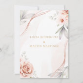 Invitation Élégant Rose Gold Floral Nuestra Boda (Dos)