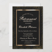 Invitation Élégant Rose Gold Frame Confetti Retraite Party (Devant)