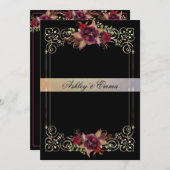 Invitation Elégant Rose Gold Frame Mariage (Devant / Derrière)