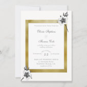 Invitation Élégant Rose Gold Frame Script Mariage de Noël (Devant)