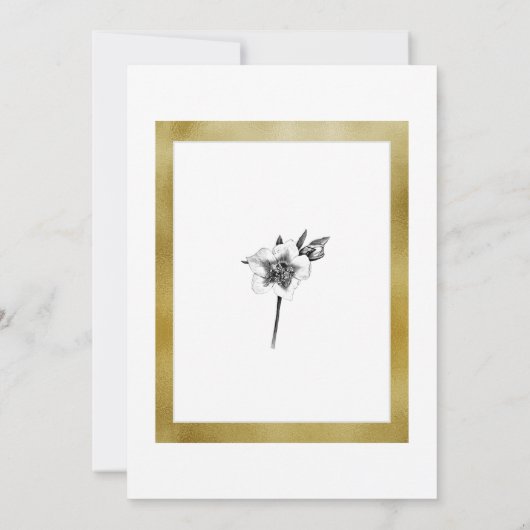 Invitation Élégant Rose Gold Frame Script Mariage de Noël (Dos)