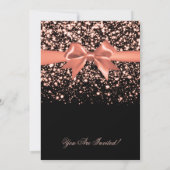 Invitation Elegant Rose Gold Glam Red Bow Christmas Party (Dos)