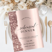 Invitation Elegant Rose Gold Glitter Script 