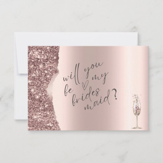 Invitation Elegant Rose Gold Glitter Script  (Devant)
