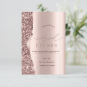 Invitation Elegant Rose Gold Glitter Script  (Debout devant)