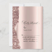 Invitation Elegant Rose Gold Glitter Script (Devant)