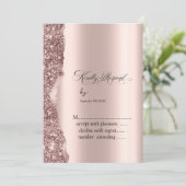 Invitation Elegant Rose Gold Glitter Script (Debout devant)