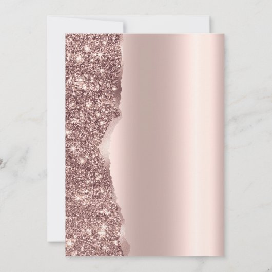 Invitation Elegant Rose Gold Glitter Script (Dos)