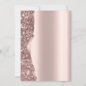 Invitation Elegant Rose Gold Glitter Script Champagne (Dos)
