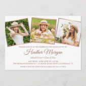 Invitation Élégant Rose Gold Graduate Photo Party (Devant)