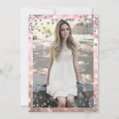 Invitation Elégant Rose Gold Lights Silver Photo Sweet 16 (Dos)