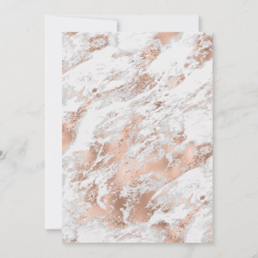 Invitation Élégant Rose Gold & Marbre blanc Virtual Mariage I (Dos)