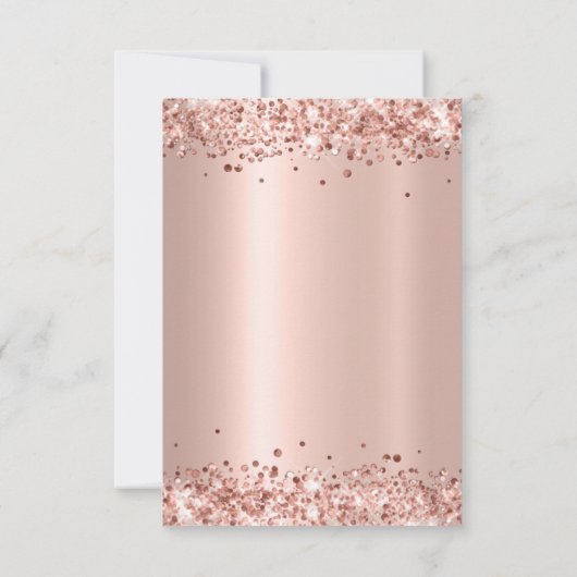 Invitation Elégant Rose Gold Metal Foil Parties scintillant 8 (Dos)