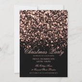 Invitation Elegant Rose Gold Midnight Glam Christmas Party (Devant)