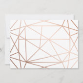 Invitation Elégant Rose Gold & Navy Blue Geometry Anniversair (Dos)