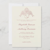 Invitation Elégant Rose Gold Orchid Photo QR Code Mariage (Devant)