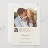 Invitation Elégant Rose Gold Orchid Photo QR Code Mariage (Dos)
