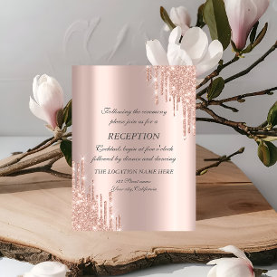 Invitation Elégant Rose Gold Parties scintillant Drives Maria