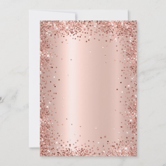 Invitation Elégant Rose Gold Parties scintillant métallique 1 (Dos)
