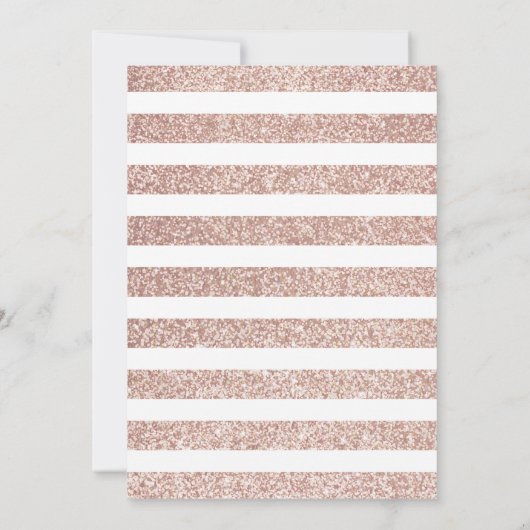 Invitation Elégant Rose Gold Parties scintillant Stripe Coupl (Dos)
